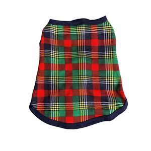 Dearfoams Plaid Dog Shirt Pet Sweater Red Green Medium Adjustable Up To 40 Lbs